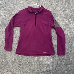 Eddie Bauer Fleece Jacket Womens Sz Large Polartec First Ascent Quarter Zip Warm